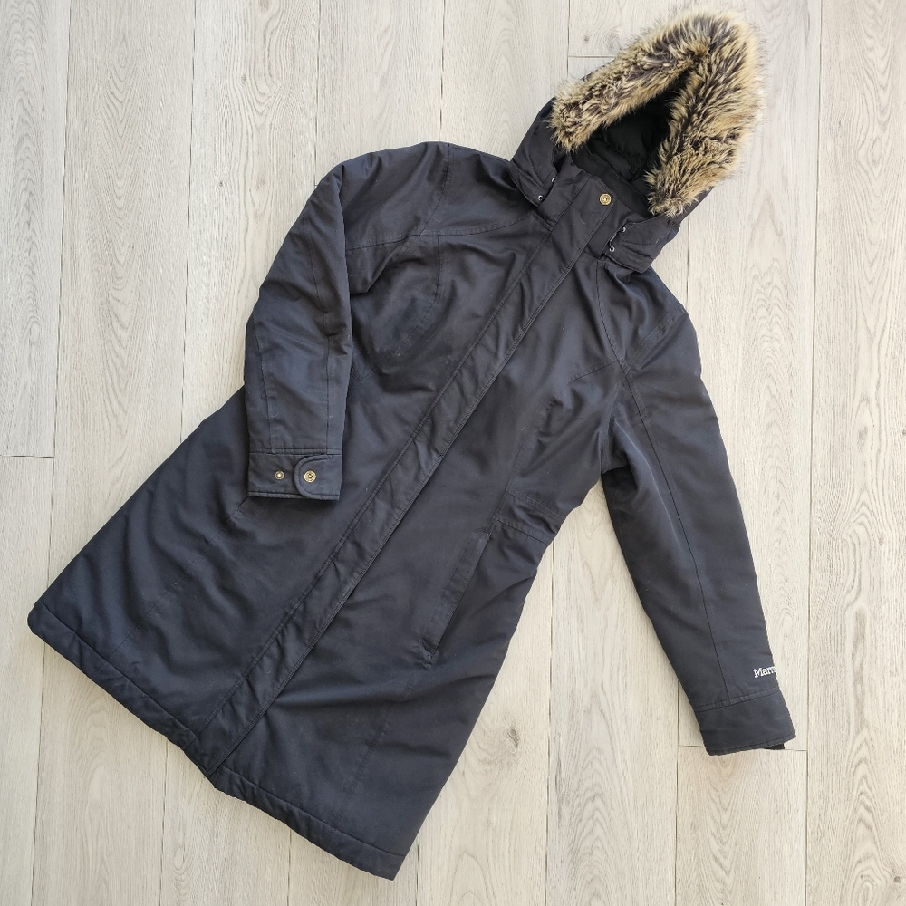 Marmot 700 Fill Down Full Length Puffer Parka Winter Jacket, Med